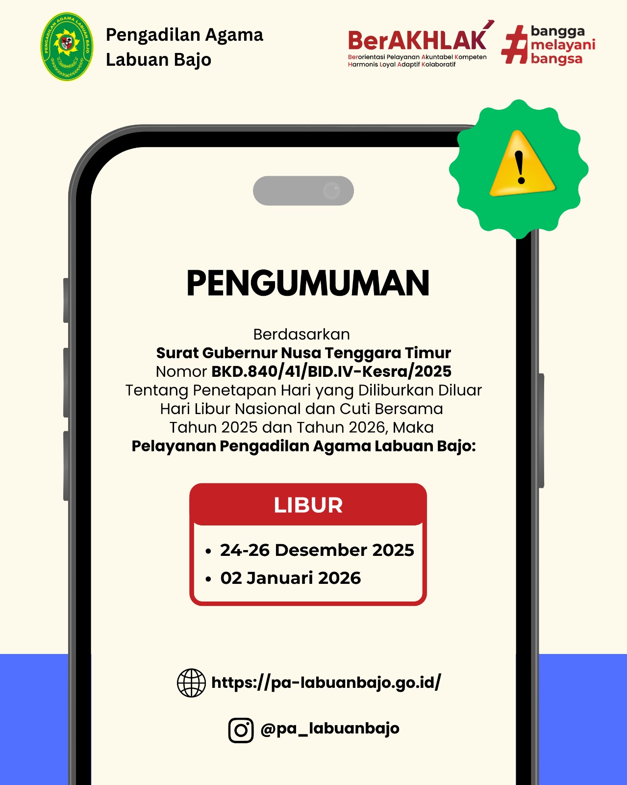 Pengumuman libur nataru