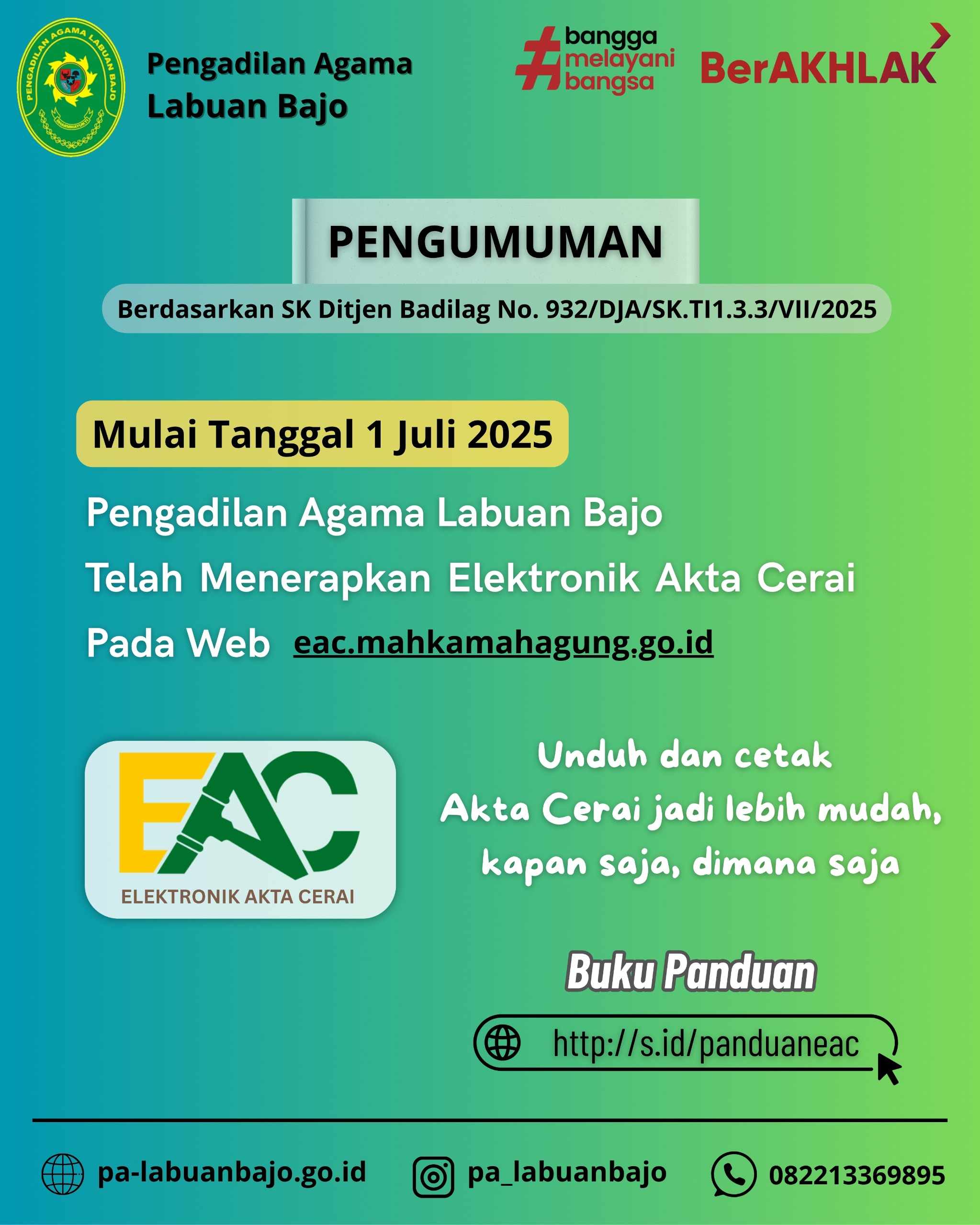 EAC Elektronik Akta Cerai PA Labuan Bajo